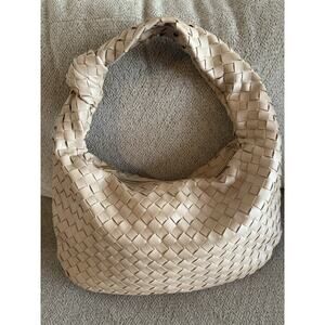 Urban Expressions Vanessa Vegan Hobo Bag Tan Shoulder Purse Woven